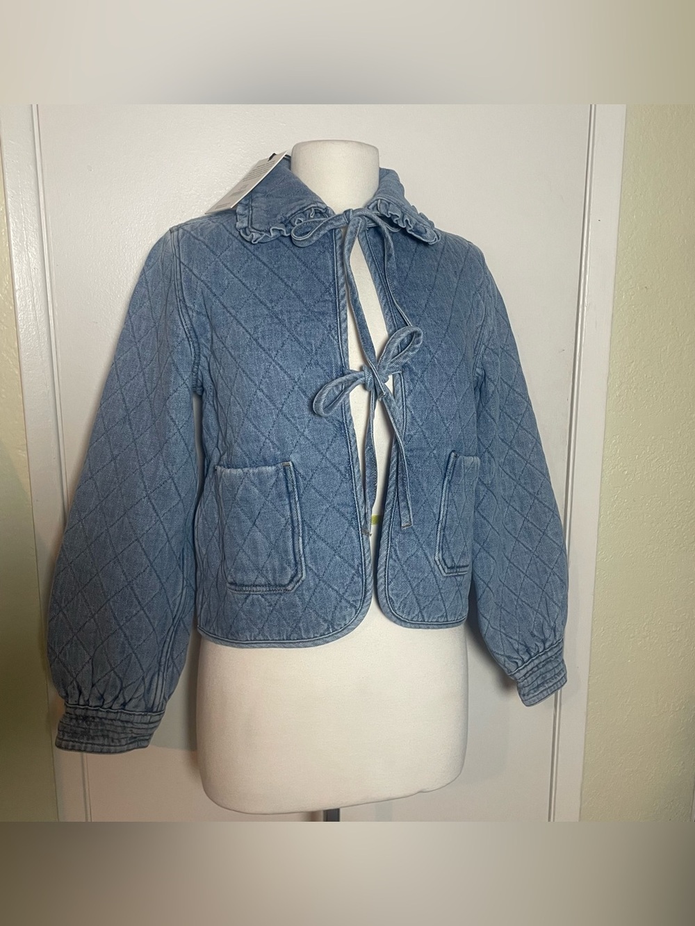 Seventy + Mochi Heidi Quilted Denim Jacket Size XS Brand New with Tags